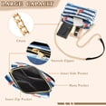 thumbnail image 3 of FORMRS Women Crossbody Purse with Chain Strap Vegan Leather Shoulder Handbag, Blue Sailboats, 3 of 7
