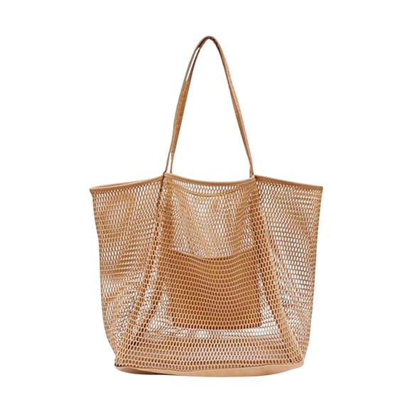 Fiudx Bolsa de Playa de Malla para Mujer, Bolso de Hombro, para Lavar a Mano, para Natación, con Bolsillo para Guardar Ropa.