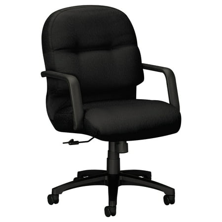 UPC 089191978916 product image for HON 2090 Pillow-Soft Managerial Mid-Back Swivel/Tilt Chair, Black Fabric/Black B | upcitemdb.com