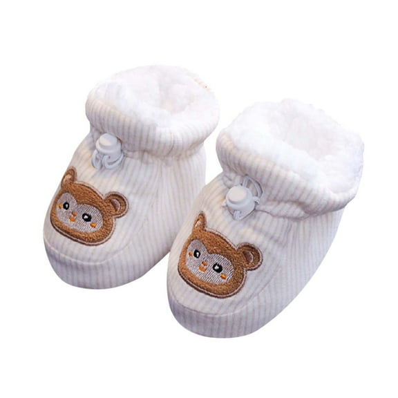 Otqutp Toddler Soft Bottom Shoes Fall Winter Boys and Girls Cute Soft Bottom Light Breathable and Comfortable House Slippers Home Shoes Cozy Lightweight Non-Slip Slippers(Beige,3-6 Months)