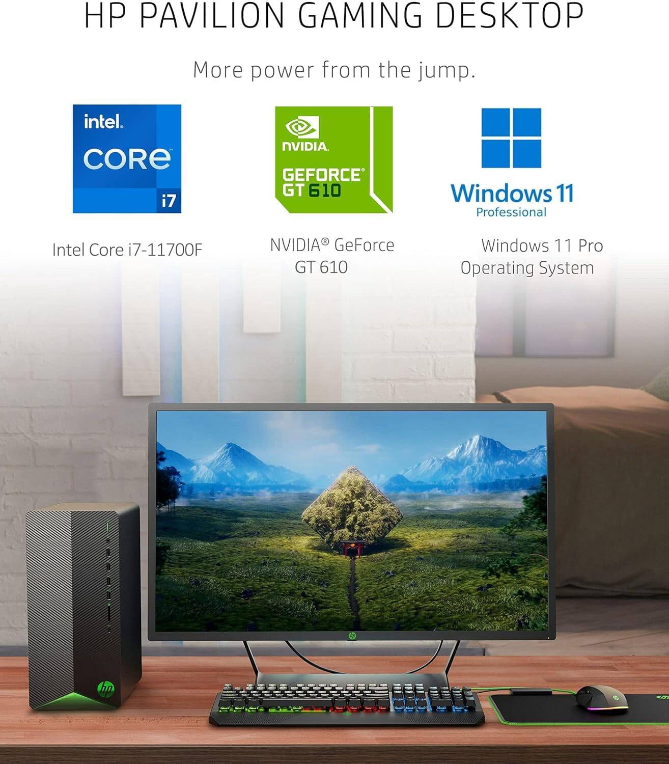 HP Pavilion Desktop Tower Intel Core i7-11700F 8-Core up to 4.9GHz