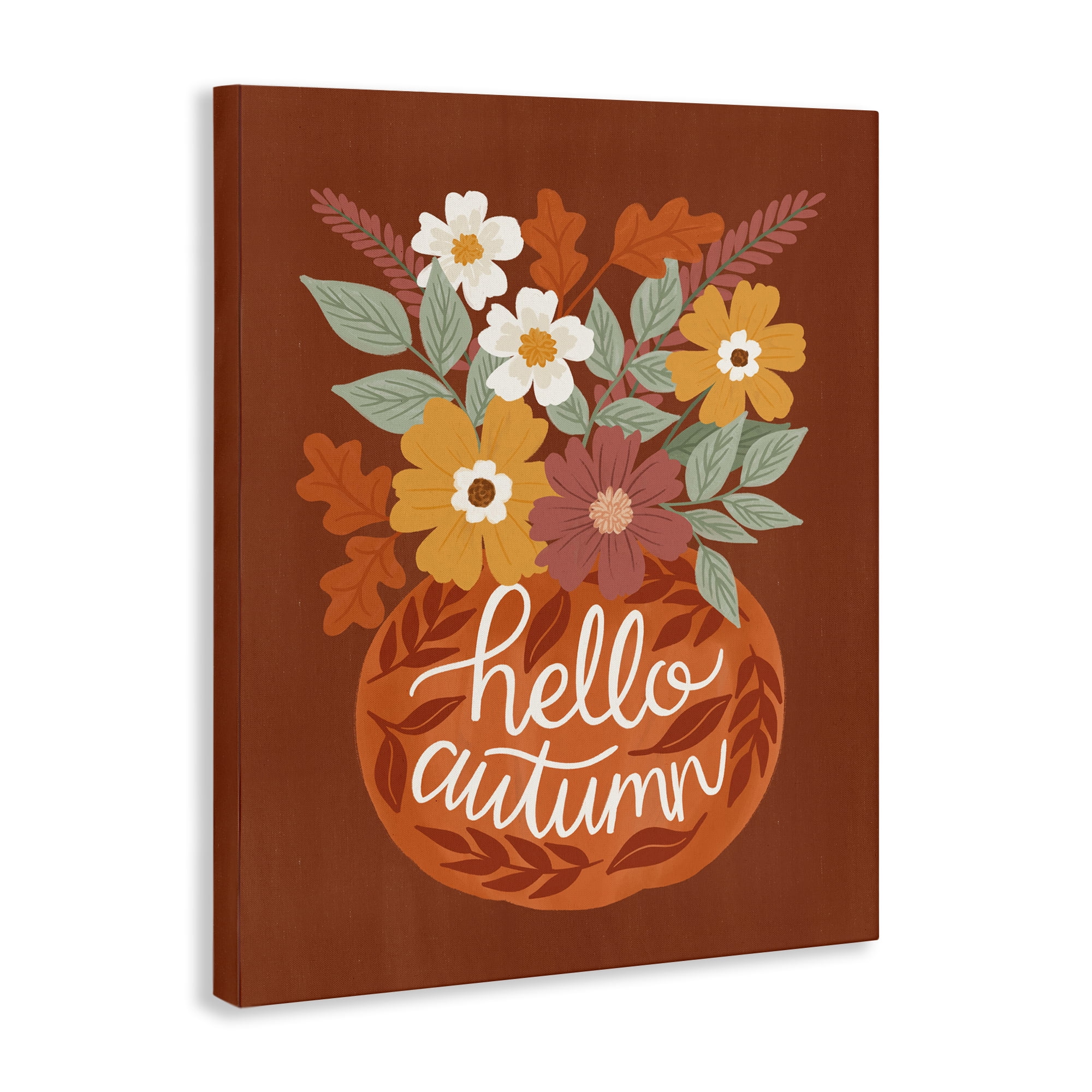 Stupell Industries Hello Autumn Earthy Bouquet Plants & Flowers Painting Wrapped Canvas Art Print Wall Art, 30 x 40