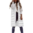 thumbnail image 2 of TQWQT Women's Long Quilted Vest Hooded Maxi Length Sleeveless Puffer Vest Padded Coat Winter Outerwear, 2 of 5