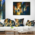 thumbnail image 4 of Designart Couple Walking in an Alley - Cityscape Throw Pillow - 12x20, 4 of 5
