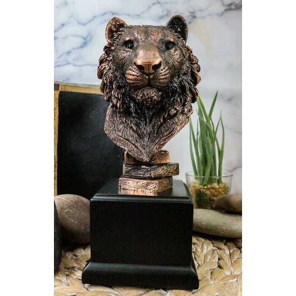 Jungle Wildlife Apex Predator Bengal Tiger Bust Sculpture 9"H With Trophy Base