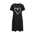 thumbnail image 4 of VgaVtl Womens Sleepshirts Plus Size Short Sleeve Black Womens Sleepwear Plus Size Casual Funny Heart Print Loose Nightgowns, 4 of 5