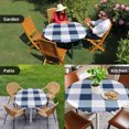 thumbnail image 4 of Navy Blue Plaid Round Tablecloth for 45-54 Inch Tables,Fitted Table Cover with Elastic Edge,Spring Farmhouse Buffalo Checkered Waterproof Outdoor Table Cloth Protector for Patio Garden Dinner Picnic, 4 of 9
