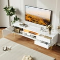 thumbnail image 2 of Sesslife TV Stand for 70 inch TV with Storage, LED Entertainment Center with 16-color RGB LED Lights, White TV Stand with 2 Drawers and 2 Open Shelves, TV Console Television Stands for Living Room, 2 of 7