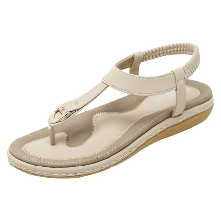 

Reed Women Ladies Crystal Casual Flat Elastic Band Bohemian Beach Shoes Sandals
