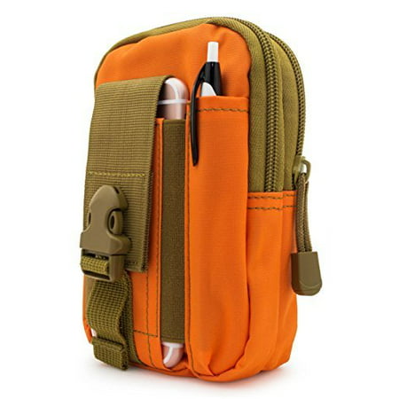 Bastex Universal Multipurpose Tactical Smartphone Orange w/Army Green Holster EDC Security Pack Carry Pouch Belt Waist Bag Gadget Money Pocket for iPhone 6s Samsung Galaxy S7 Note5 LG G5 iPhone