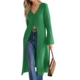 thumbnail image 4 of Bell Sleeve Women Solid V Neck Casual Long Button Down Knit Cardigan, 4 of 8