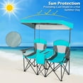thumbnail image 4 of Chaises de Camping Pliantes Portatives Goplus avec Porte-Gobelet, Glacière, Extérieur, Turquoise, 4 of 10