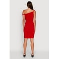 thumbnail image 4 of Womens Ruched One Shoulder Bodycon Mini Dress, 4 of 4