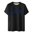 thumbnail image 4 of KKBOTIVE Mens Summer Outfit Set Letter Print Crew Neck Shorts Sleeve Sports Sets 2 Piece Outfits for Adults Summer Suits, Black Size: L, 4 of 6
