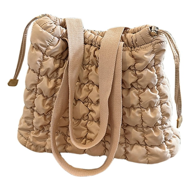 Bolso Mano Con Cordón para Mujer Acolchada Nailon Color Sólido Viajes Al Aire Libre