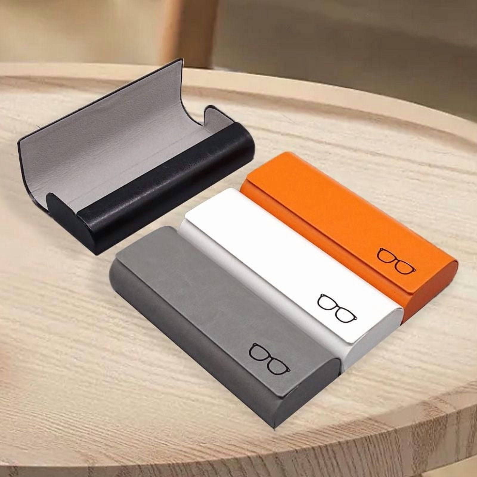 Hard Leather Glasses Case, Sturdy Magnetic Closure 
