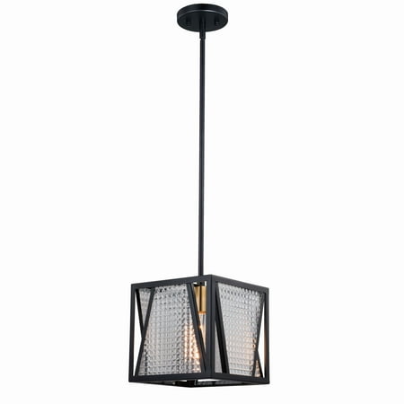 

Vaxcel Oslo Black Brass Mini Pendant Ceiling Light Clear Glass