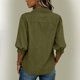 thumbnail image 5 of Neewe Womens Button Down Shirts Plain Lapel 3/4 Sleeve Tops Elegant Dressy Blouses Business Casual Outfits, 5 of 5