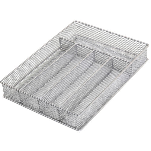 H 6 Pack Ybm Home Silver Mesh 5-part Flatware Tray 12.5 In L x 9.25 In W x 2 In 