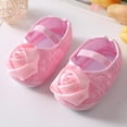 thumbnail image 3 of Baby Girls Soft Sole Floral Mary Jane FlatsToddler Soft Sole Walking Shoes Headband Set ​Infant Princess Prewalkers Toddler Wedding Dress Shoes with Headband, 3 of 12