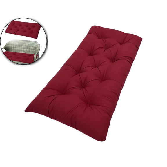 VQPeo Indoor Outdoor Bench Cushion Swing Pad Seat Thick Garden Waterproof Backrest Seat Cushion for Patio Furniture(Wine)