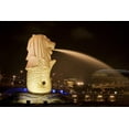 thumbnail image 2 of Zuckerman, Jim 18x13 Gold Ornate Wood Framed with Double Matting Museum Art Print Titled - Singapore Merlion statue spewing water, 2 of 4