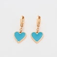 thumbnail image 3 of Modernos Aretes Arracadas Corazón Colgante Oro 14K Lam azul Unitalla, 3 of 7
