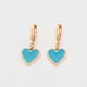 thumbnail image 3 of Modernos Aretes Arracadas Corazón Colgante Oro 14K Lam azul Unitalla, 3 of 7