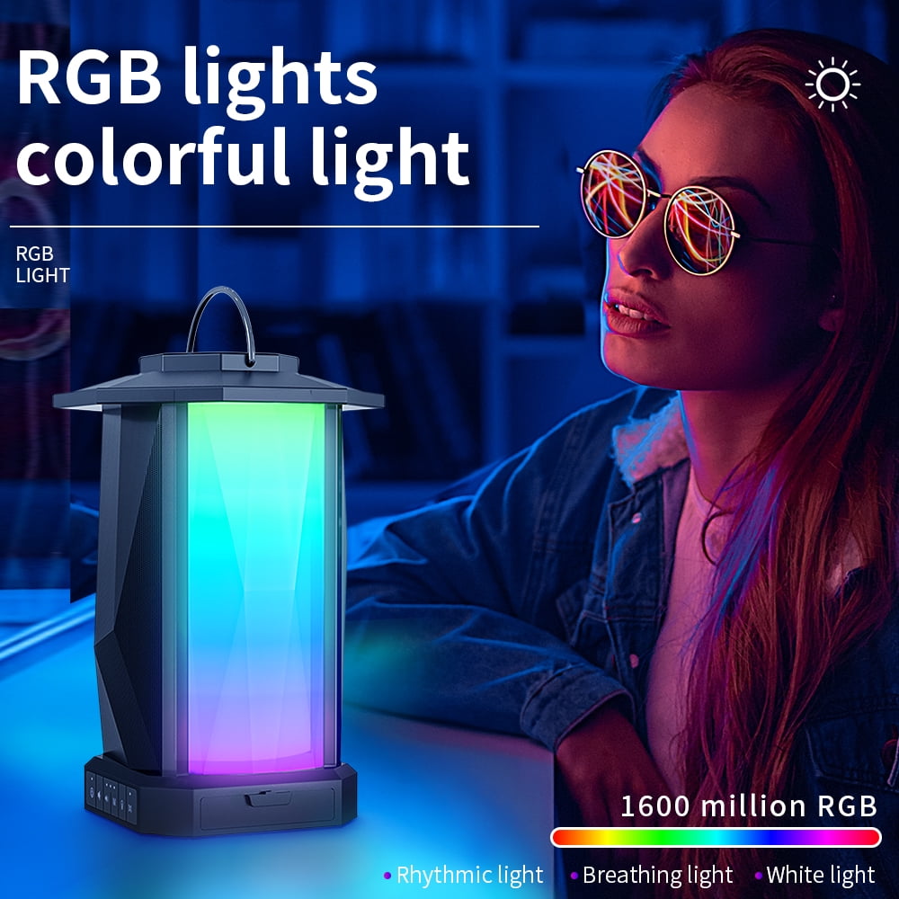 "Happyline" 50W RGB Light Wireless Bluetooth Subwoofer with Power Bank Reverse Charging, 3 Sound Effect, TW 100+ Link (TF Card/U Disk Aux), Portable  RGB Light Speaker