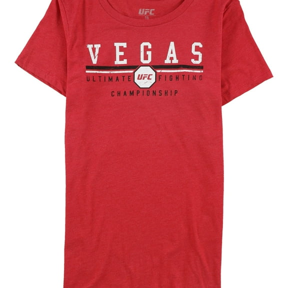 UFC Womens Distressed Vegas Graphic T-Shirt, Red, X-Large