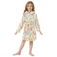 thumbnail image 6 of FORMRS Niños Bathrobe Unisex Hooded Robe Soft Plush Pajamas Sleepwear, Size 7-9T, Pink Floral, 6 of 7