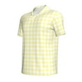 thumbnail image 4 of Wukai Lemon Yellow Checkboard Men’s Polo Shirts,Quick-Dry Athletic Shirt,Classic Fit Shirts-Medium, 4 of 8