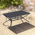 thumbnail image 3 of Outsunny Table à Manger d'Extérieur avec Trou pour Parasol, Table à Manger de Patio, Noir, 3 of 10