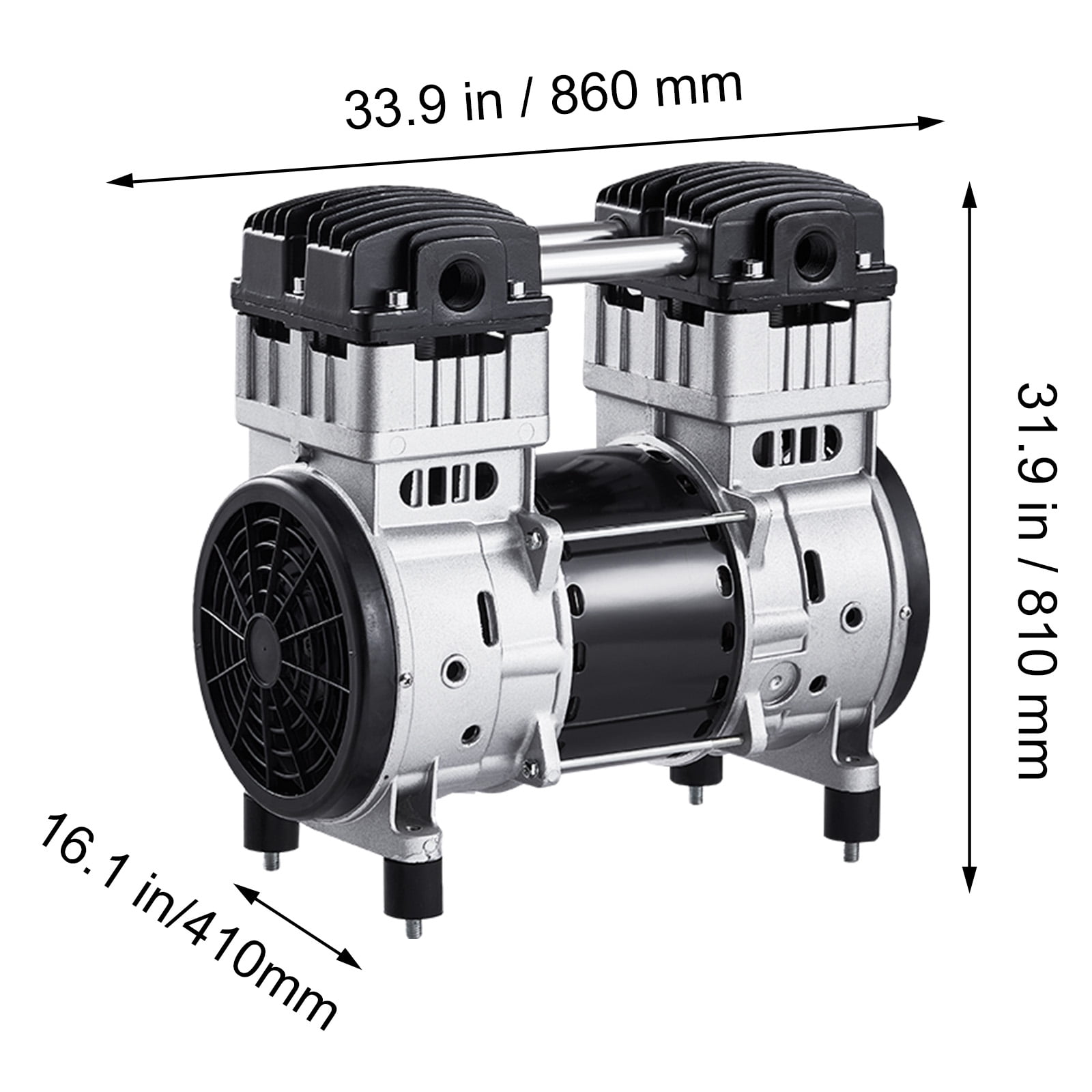 KFFKFF Air Compressor Motor, 2HP 5.2CFM @ 90PSI, Oil-Free Pump with Up to 145PSI Pressure, 78dB Quiet Operation for Automotive Repairs, Inflating Tires, Spray Painting, and Carpentry
