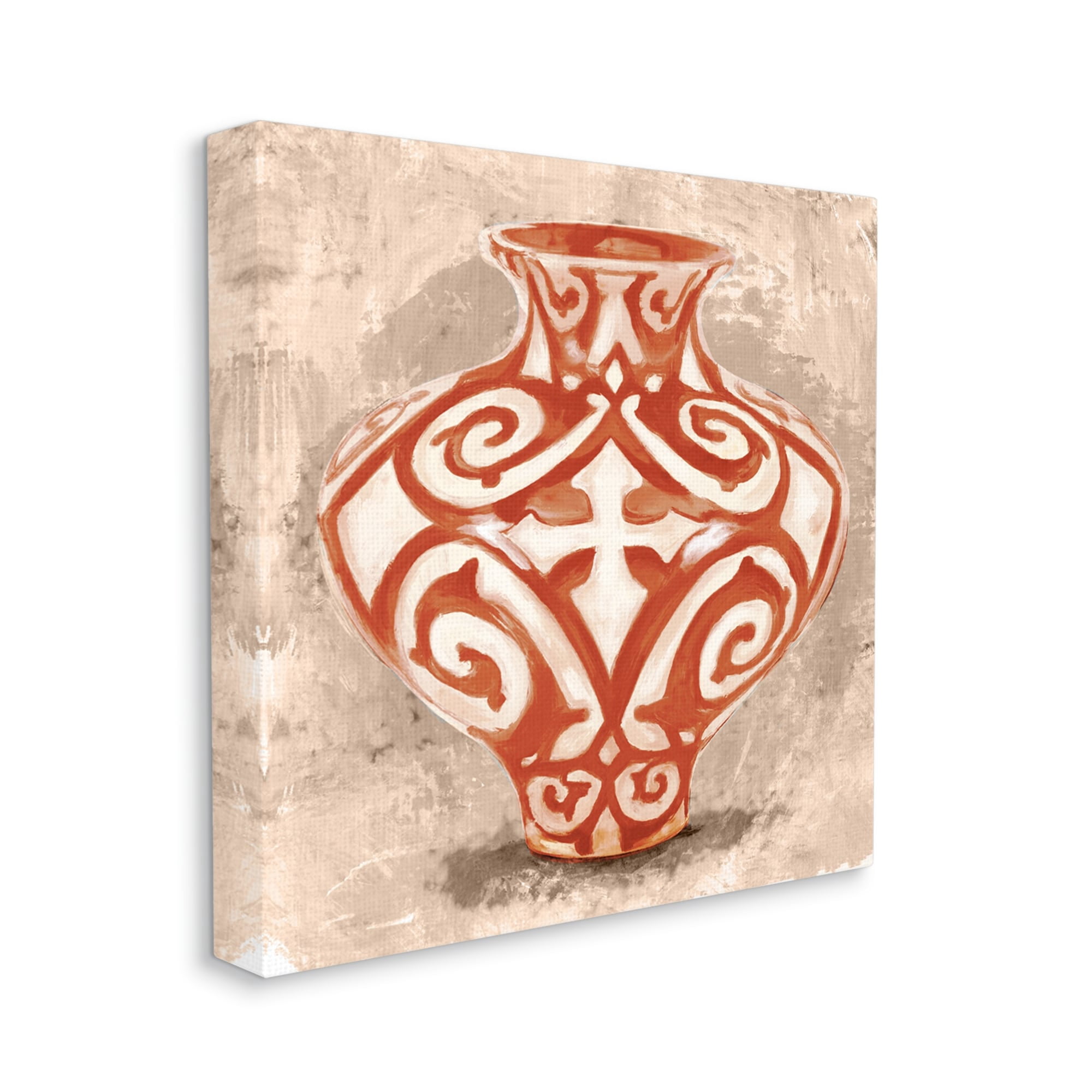 Stupell Industries Round Urn Modern Still Life Bold Red Pattern, 30 x 30,Design by Daphne Polselli