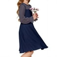 thumbnail image 2 of Long Sleeve Girls Mesh Patchwork Dress Kids Children Dots Print A-line Knee Dress for 4-14 Years, 2 of 7