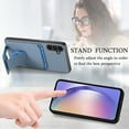 thumbnail image 3 of Magnetic Carbon Fiber Case for Samsung Galaxy A16 5G with Holder Kickstand, Fiber Texture Wallet Phone Case with Card Holder Durable Military Grade Protection Cover for Samsung Galaxy A16 5G, Blue, 3 of 10