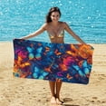 thumbnail image 2 of EUDIDV Absorbent Fine Fiber Double-sided Velvet Beach Towel With Drying And Water Absorption Digital Printing Sun Protection Shawl Swimming Bath Towel Quick Dry, 2 of 6