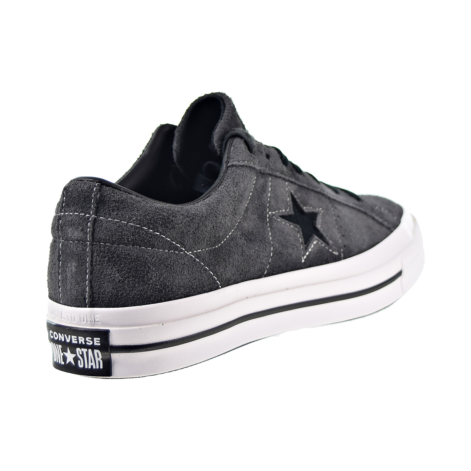 Converse One Star Ox Men's Shoes Almost Black-Black-White 163247c - image 2 of 6