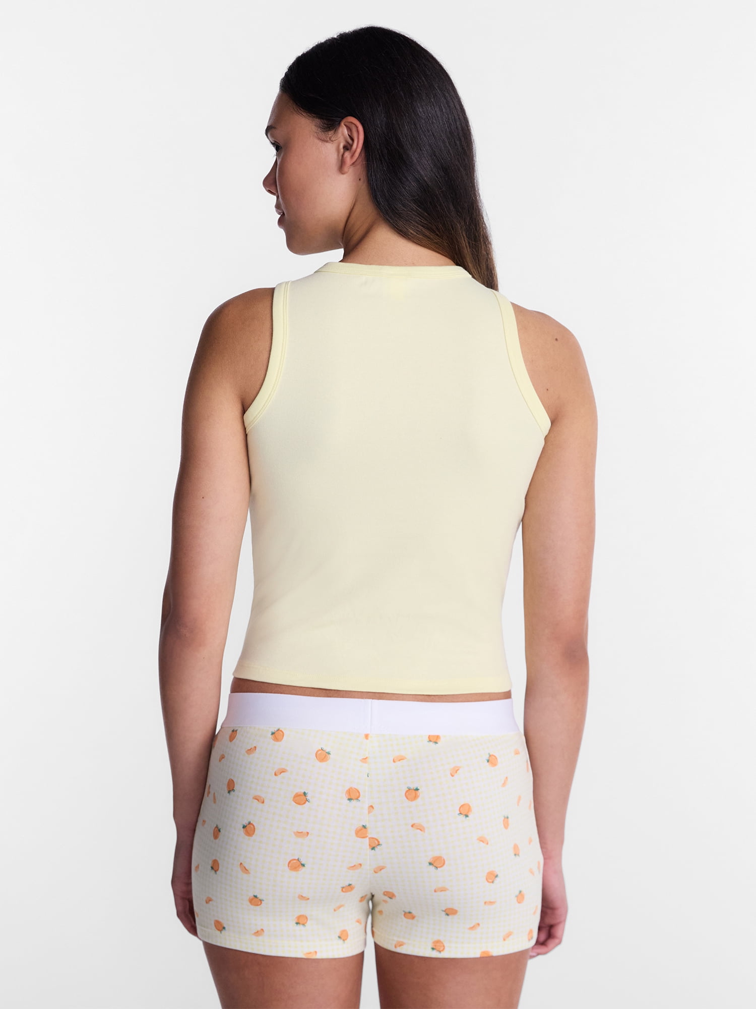 No Boundaries Sleepwear Ribbed Tank Top and Boxers Set from our Cloud Core Collection, 2 Piece, Women’s and Women’s Plus XXS-3X