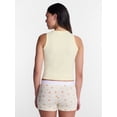 thumbnail image 3 of No Boundaries Sleepwear Ribbed Tank Top and Boxers Set from our Cloud Core Collection, 2 Piece, Women’s and Women’s Plus XXS-3X, 3 of 5