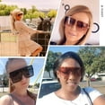 thumbnail image 6 of FEISEDY Women Square Oversized Sunglasses One Piece Fashion Female Big Large Frame UV400 B2539, 6 of 7