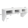 thumbnail image 4 of Giantex  Wall Mounted Desk Hutch, Computer Desk Floating, Home Office Working Desk, Laptop Table Writing Desk w/Storage Shelves, White, 4 of 6