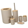thumbnail image 2 of 6 Pieces Bathroom Accessories Set Bath Necessities for Countertop Hotel Dorm Khaki, 2 of 8