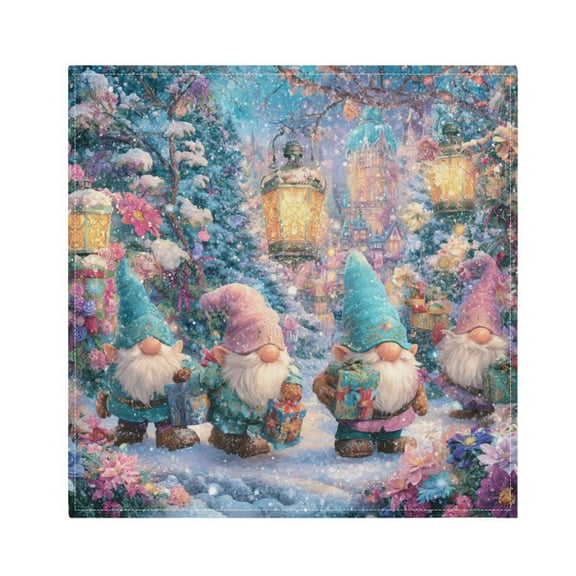 Qxltty Cute Christmas Gnomes Napkins 20×20in Perfect for Parties Dinners Weddings Cocktail Housewarming Cloth Napkins Set of 6