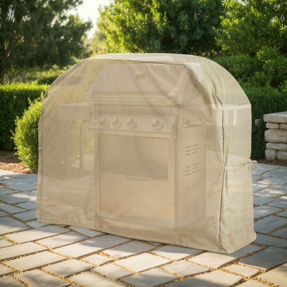 Thalric BBQ Grill Cover, Weather Resistant Fabric, Beige