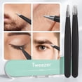 thumbnail image 6 of Bathway Tweezers for Women Facial Hair, Slant & Point Tip 2 Pack Eyebrow Tweezers for Men, Professional Tweezer Set Stainless Steel Precision Tweezers for Eyebrows, Splinter, Ingrown Hair Removal, 6 of 7
