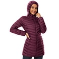 thumbnail image 2 of ROSE ROUND Women Puffer Jacket Hooded Warm Lightweight Packable Quilted Puffer Coat Outwear (Wine, Medium), 2 of 3