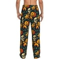 thumbnail image 3 of Picia Halloween Skull Mens Soft Woven Cotton Elastic Waistband Sleep Pajama Pant Lounge Sleep Pant With Pockets And Drawstring-Small, 3 of 9