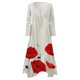 thumbnail image 3 of MELDVDIB - Vestidos largos holgados con estampado floral para mujer, tallas grandes, escote redondo, manga larga, irregulares, para uso diario, regalo en liquidación, 3 of 7
